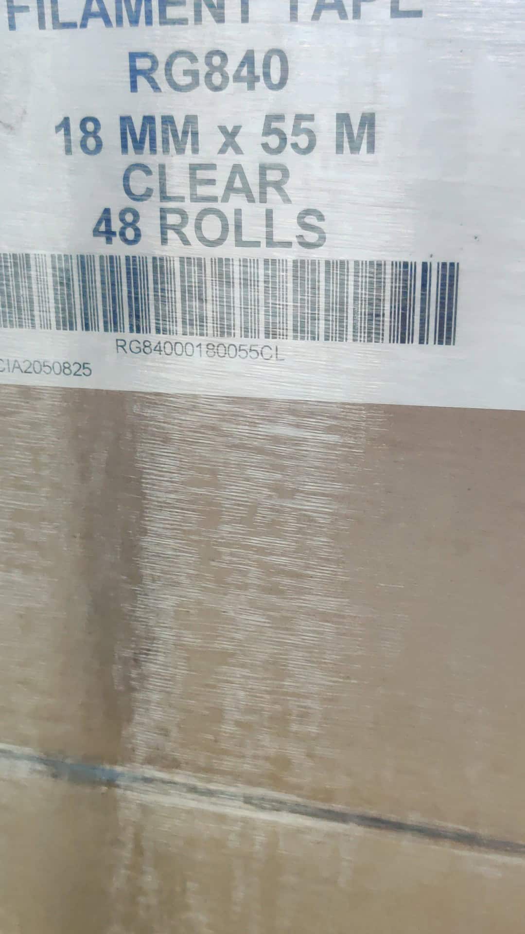 Filament tape carton label